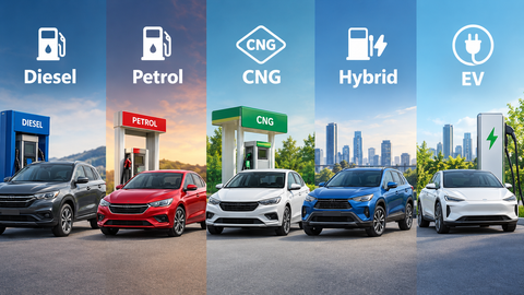 Which Can Be the Best Fuel Type for Cars in 2026: Petrol, Diesel, CNG, Hybrid or EV?